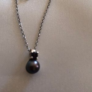 Sterling Silver Tahitian Pearl Necklace